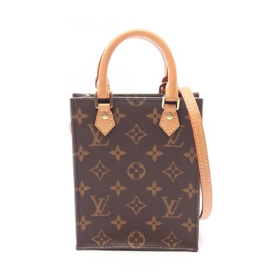 ルイ・ヴィトン LOUIS VUITTON プティット サックプラ モノグラム 2WAY ハンドバッグ バッグ PVCコーティングキャンバス レザー レディース ブラウン系 M69442 【中古】