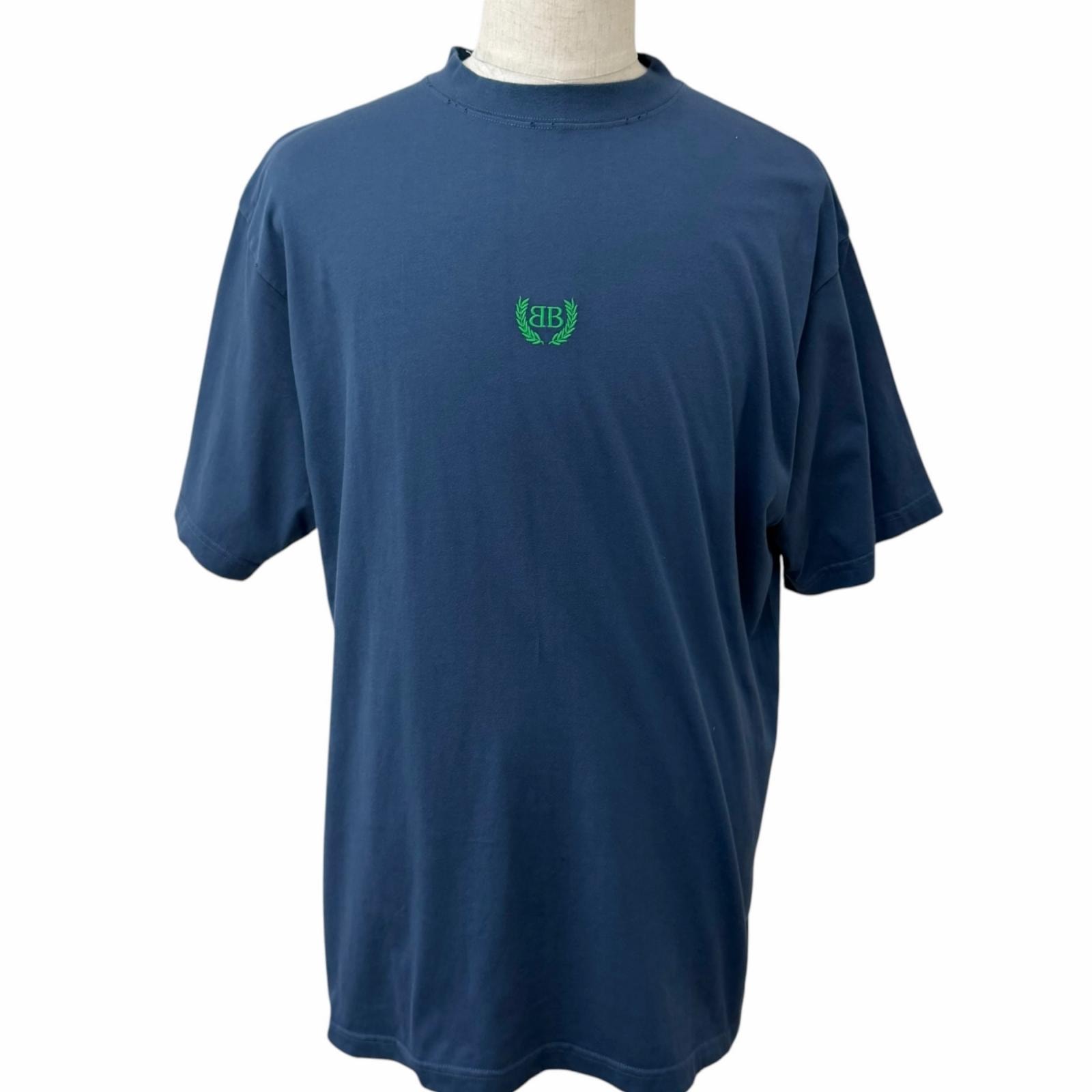 極美品 バレンシアガ 半袖Tシャツ ネイビー メンズ S 764235