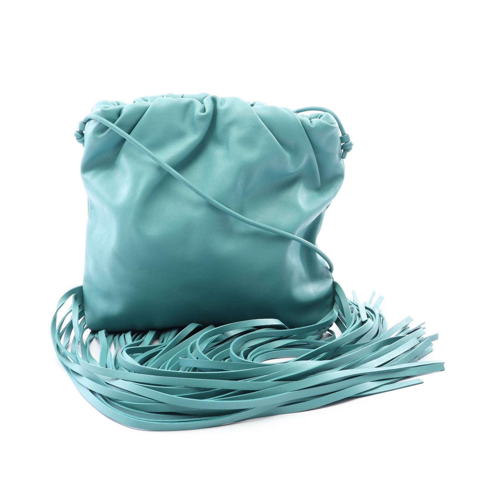 ボッテガヴェネタ BOTTEGA VENETA ザ フリンジ ポーチ ショルダーバッグ バッグ レザー レディース グリーン系 【中古】