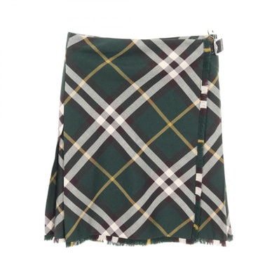 バーバリー BURBERRY スカート 衣料品 ボトムス ウール レディース グリーン系 / マルチカラー 【中古】