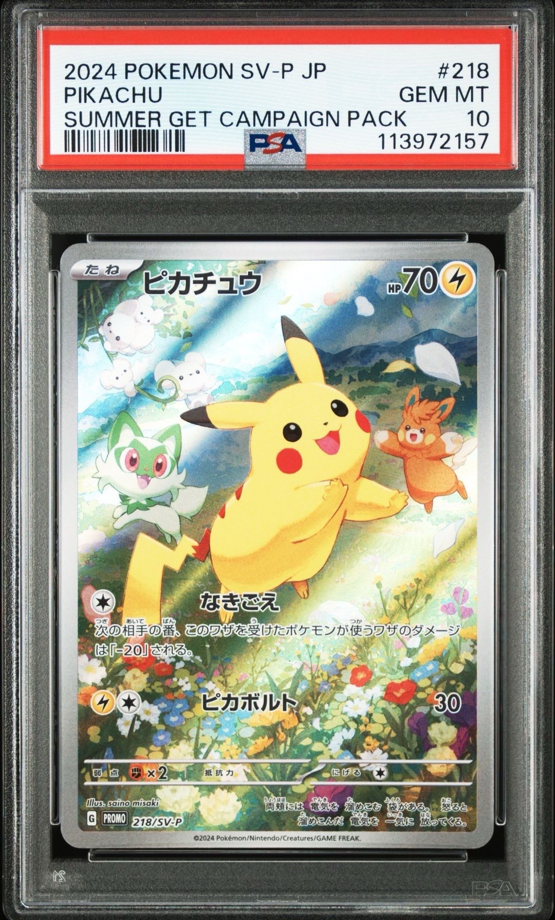ピカチュウ P [SV-P 218](プロモカードパック「ポケカの夏がキタ!プロモカードGetキャンペーン!」)