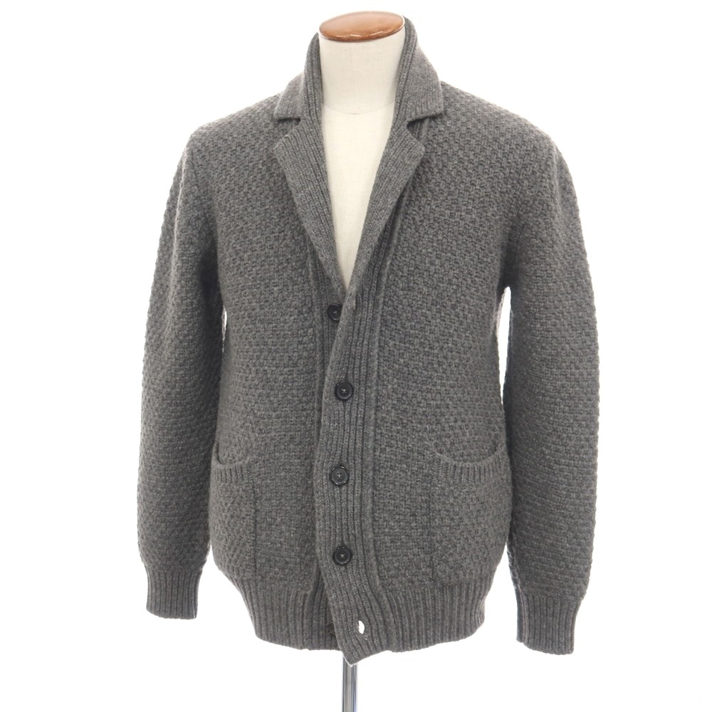 【中古】ジルサンダー JIL SANDER ウール テーラードカラー カーディガン グレー【サイズ48】【メンズ】