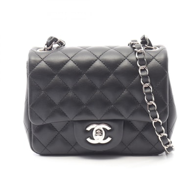 シャネル CHANEL ミニマトラッセ ショルダーバッグ バッグ ラムスキン(羊革) レディース ブラック系 【中古】