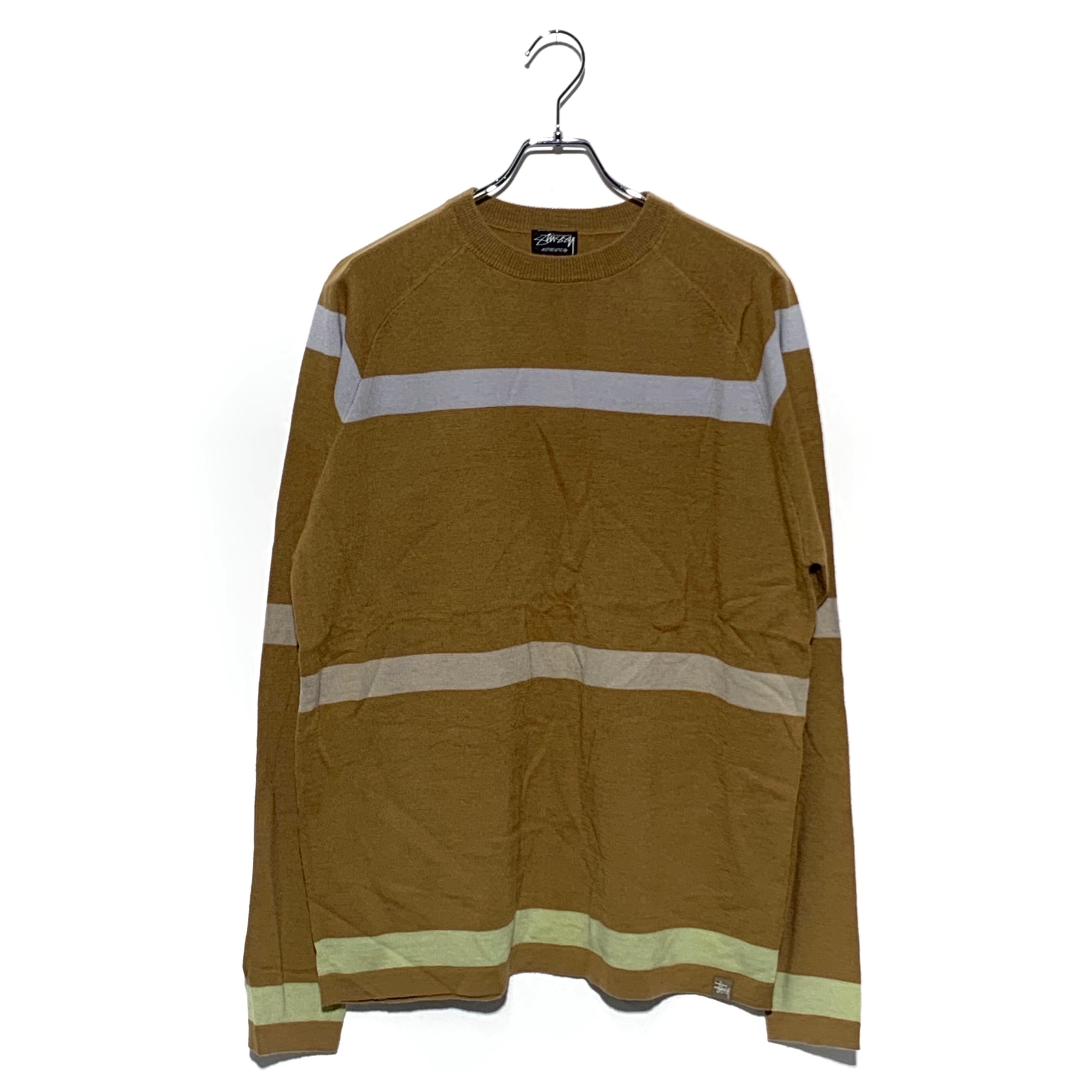 STUSSY Border Wool Knit Camel