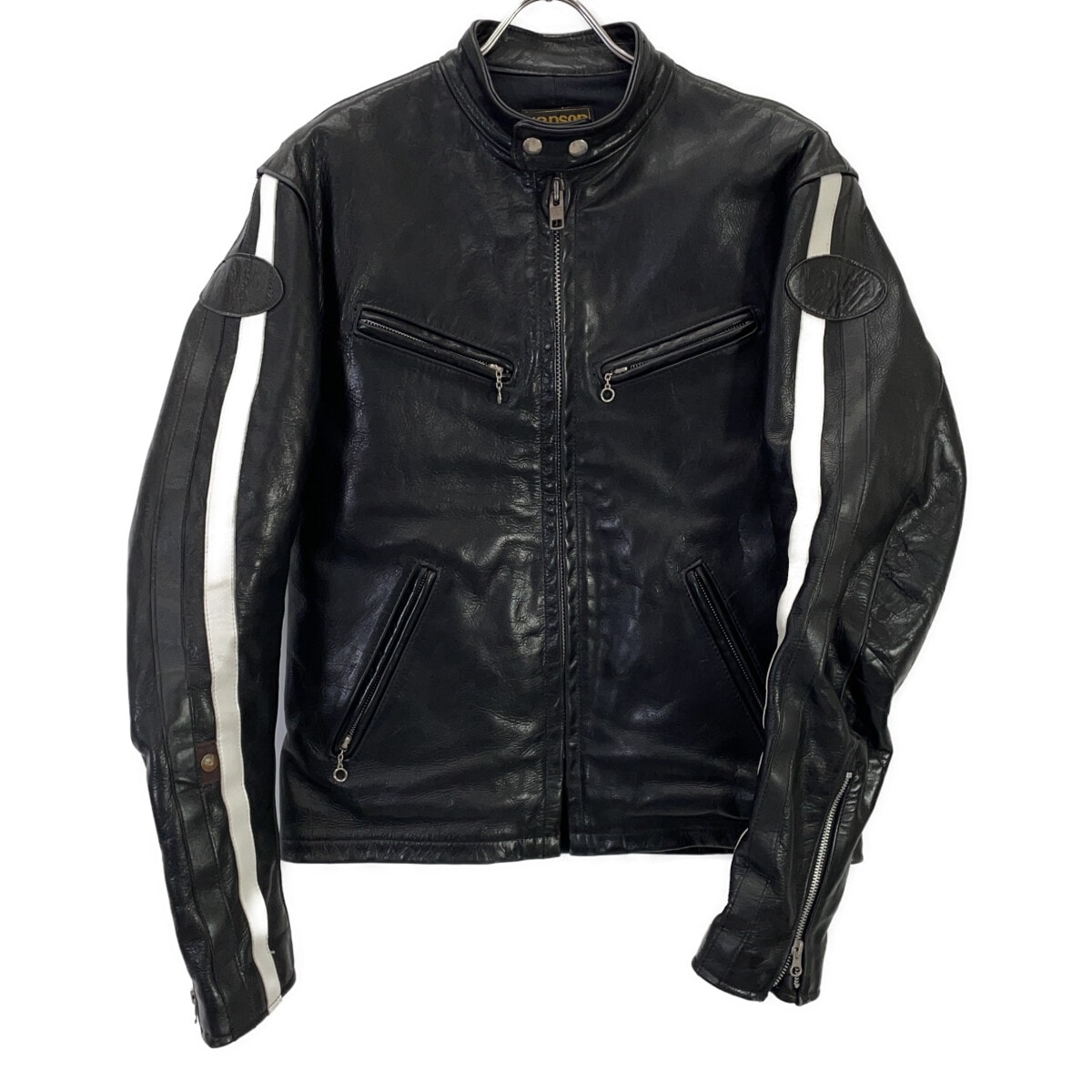 バンソン 14989 ブラック レザー シングルライダース ジャケット M