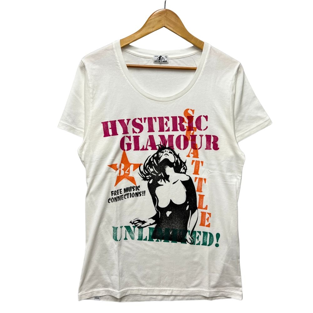 HYSTERIC GLAMOUR ヒステリックグラマー ガールプリント 半袖Tシャツ コットン ホワイト サイズフリー 正規品 / 53299