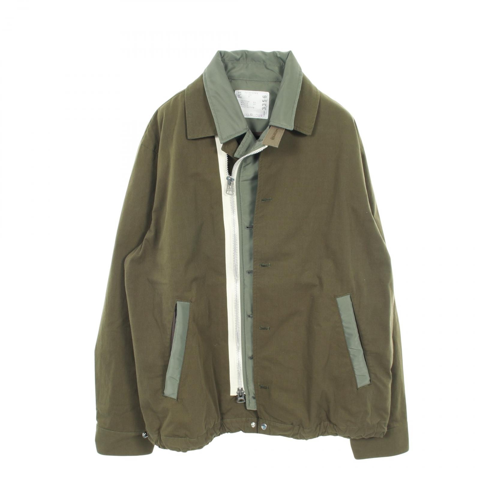 サカイ Sacai レイヤード リップストップ 衣料品 アウター ナイロン コットン メンズ カーキ系 【中古】