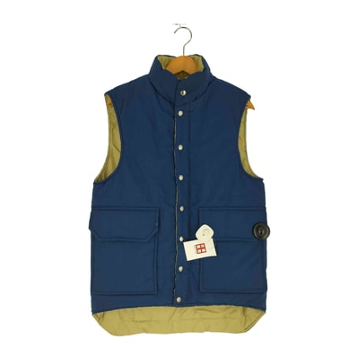 70S 筆記体タグ スナップボタン ダウンベスト【1141619849266】