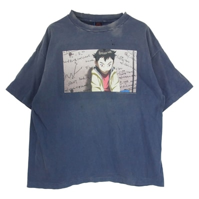 SAINT MICHAEL セントマイケル Tシャツ 24AW SM-YS1-0000-C29 SAINT Mxxxxxx × PLUTO プルートゥ ヴィンテージ加工 プリント Tシャツ 半袖カットソー ネイビー系 XL【中古】