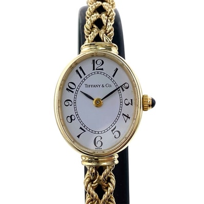 TIFFANY&Co. ティファニー クラシック ウォッチ 14K 腕時計 K14 イエローゴールド ゴールド ホワイト レディース【中古】
