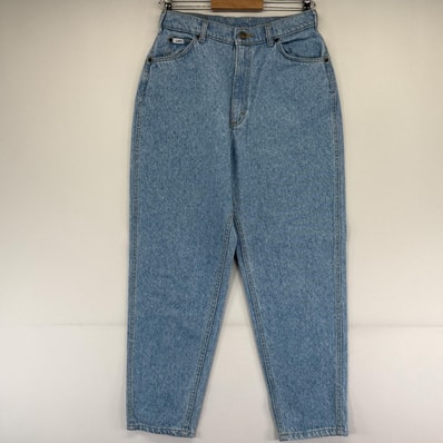 古着 リー Lee USA製 デニム パンツ デニム ストレートデニム ウォッシュデニム ジッパーフライ 5ポケット 12 ブルー系 レディース