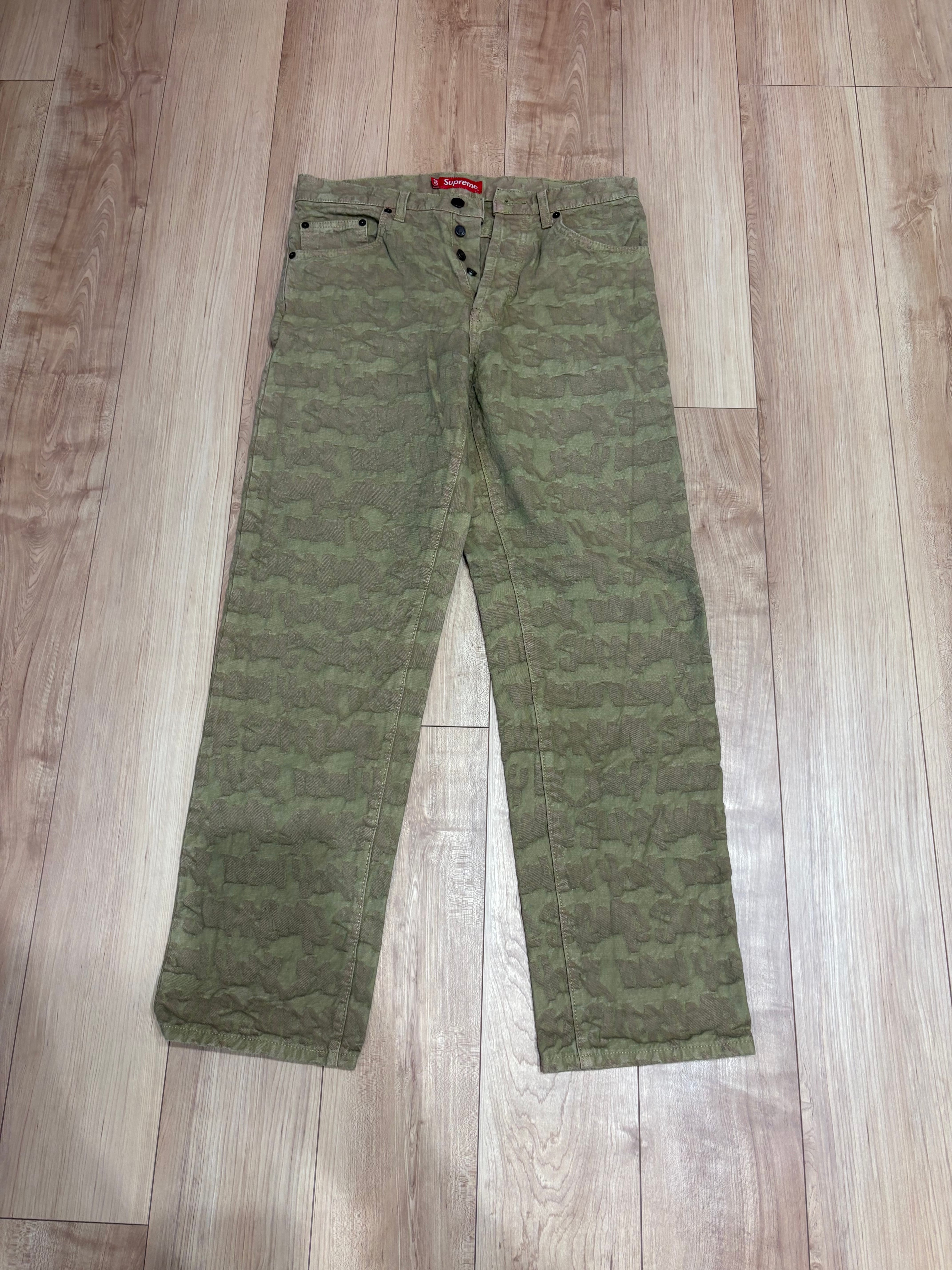 Supreme Fat Tip Jacquard Regular Jean "Olive"