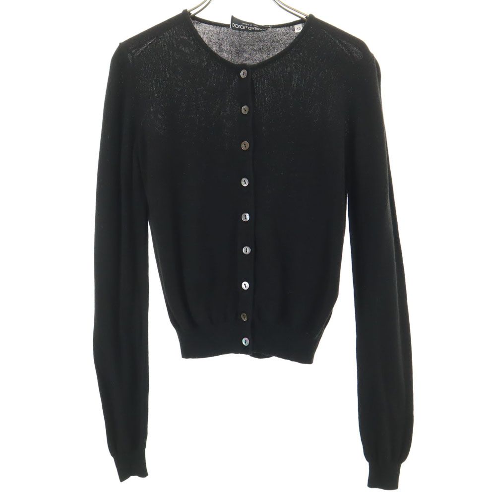 美品 DOLCE&GABBANA ドルチェ&ガッバーナ ロングスリーブ 長袖 ビジューボタン ニット カーディガン 11/12 ピンクベージュ レディース 古着 中古 DOLCE&GABBANA - 美品 DOLCE&GABBANA ドルチェ&ガッバーナ