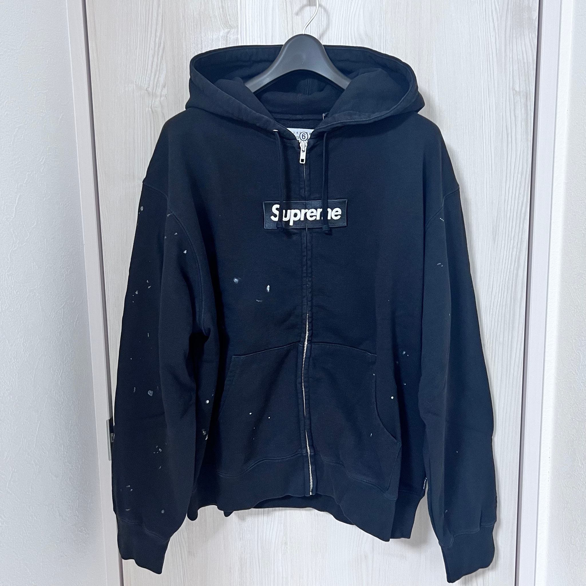 Supreme x MM6 Maison Margiela Box Logo Zip Up Hooded Sweatshirt