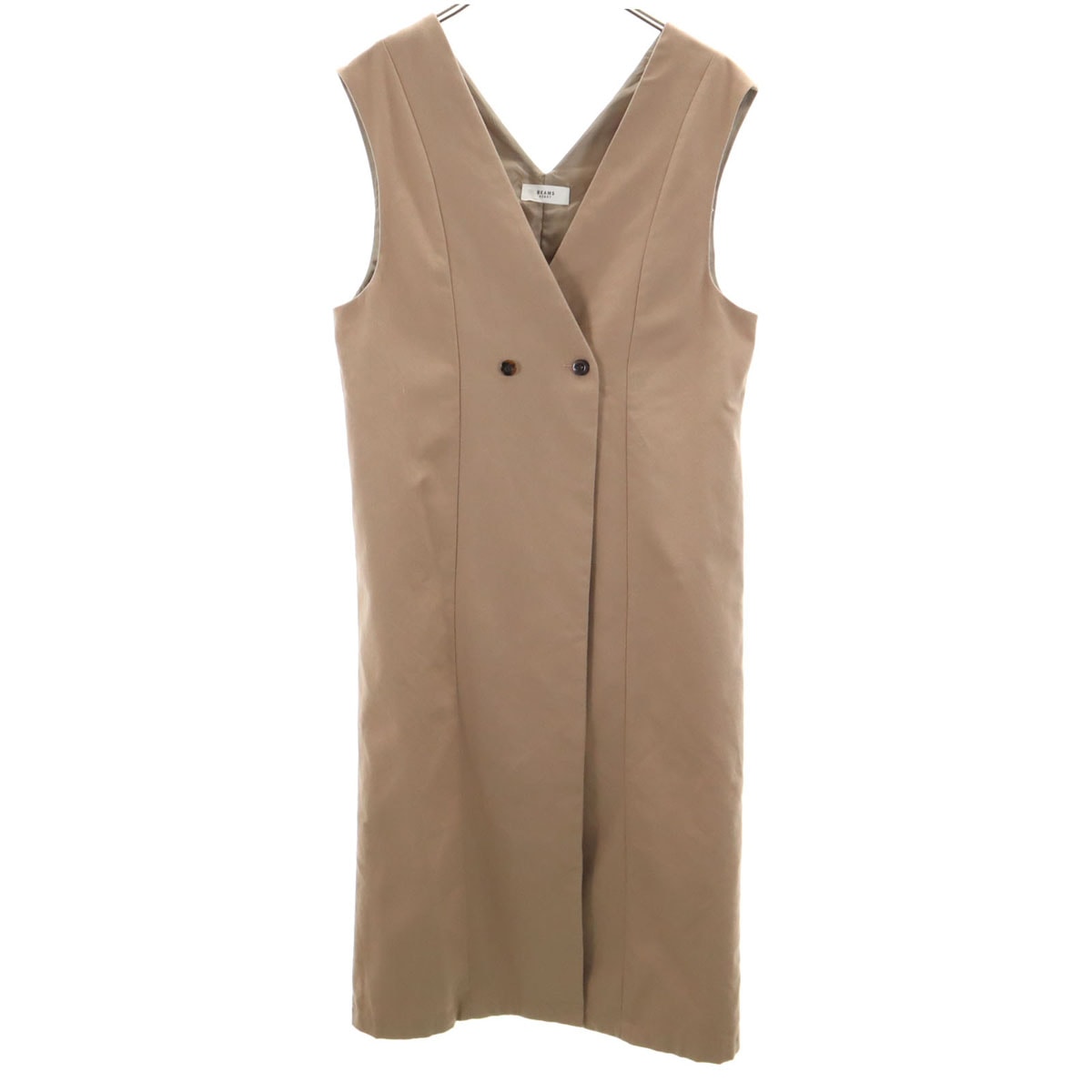 BEAMS HEART ビームスハート ノースリーブ ジャンパースカート ベージュブラウン ワンピース