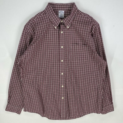 古着 ブルックスブラザーズ Brooks Brothers 長袖シャツ 胸ポケット REGENT ロングスリーブ XL レッド系 チェック メンズ
