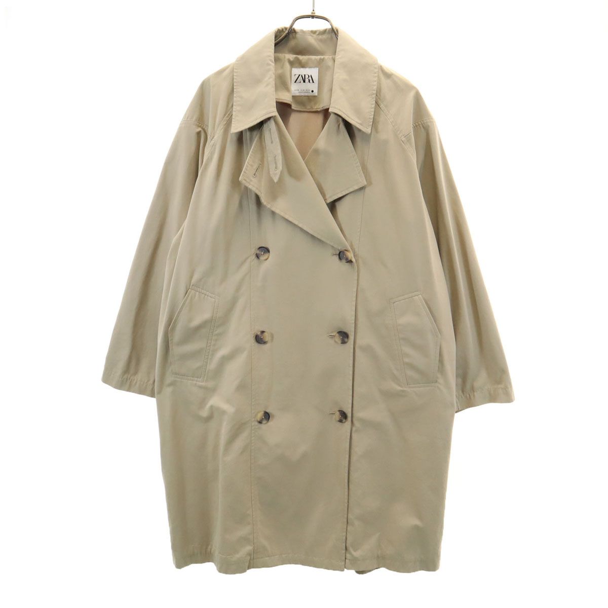 ZARA トレンチコート ベージュ　チェック裏地　XS(M程度) 美品✨ ZARA ベージュ トレンチコート チェック裏地 XS(M程度) 美品