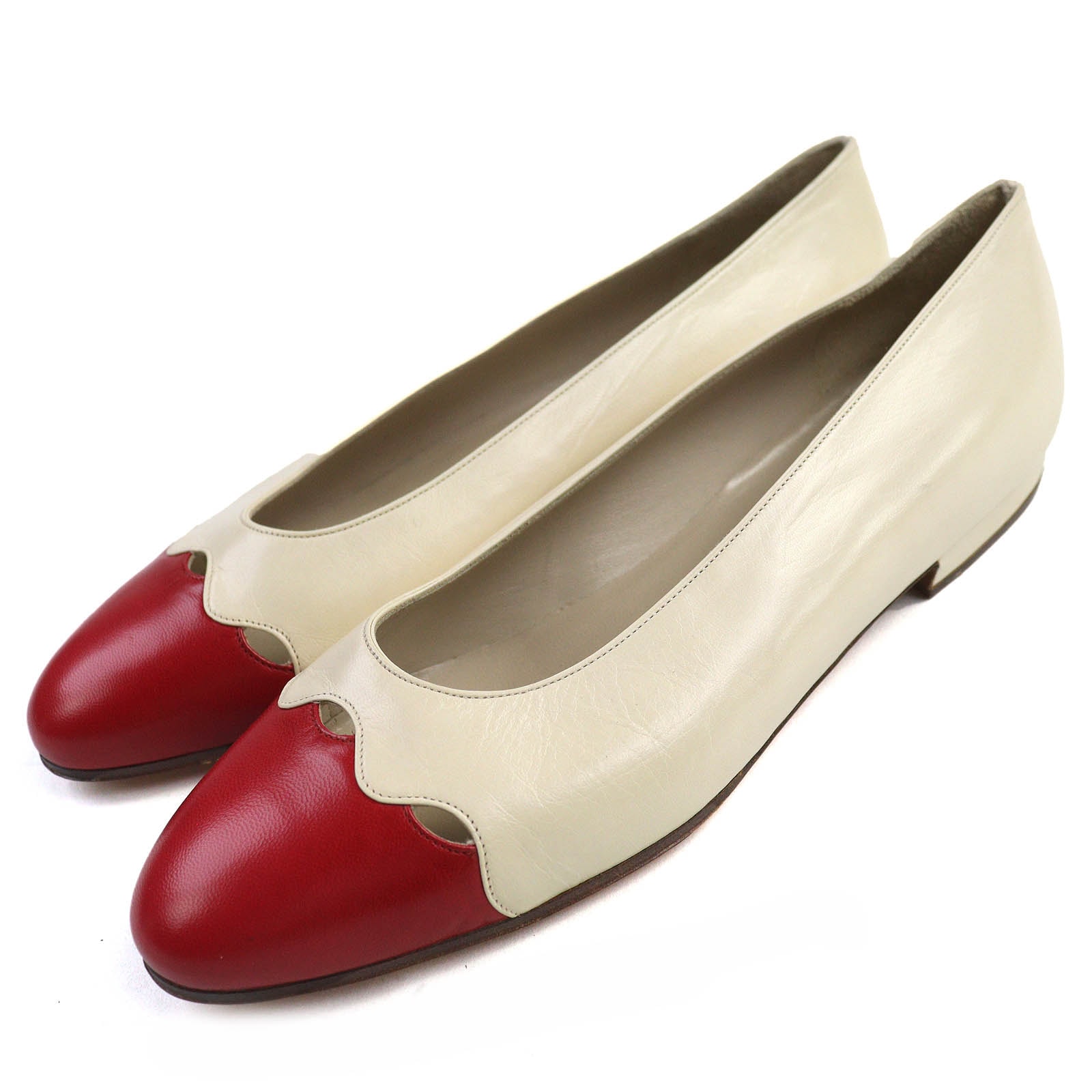 未使用品 シャネル パンプス アイボリー レッド レディース 37