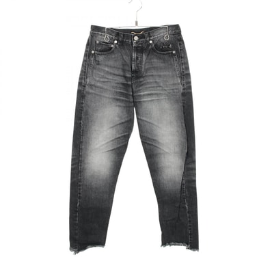 サンローランパリ SAINT LAURENT PARIS ロゴステッチ 切りっぱなし加工 デニムパンツ 衣料品 ボトムス コットン レディース グレー系 【中古】