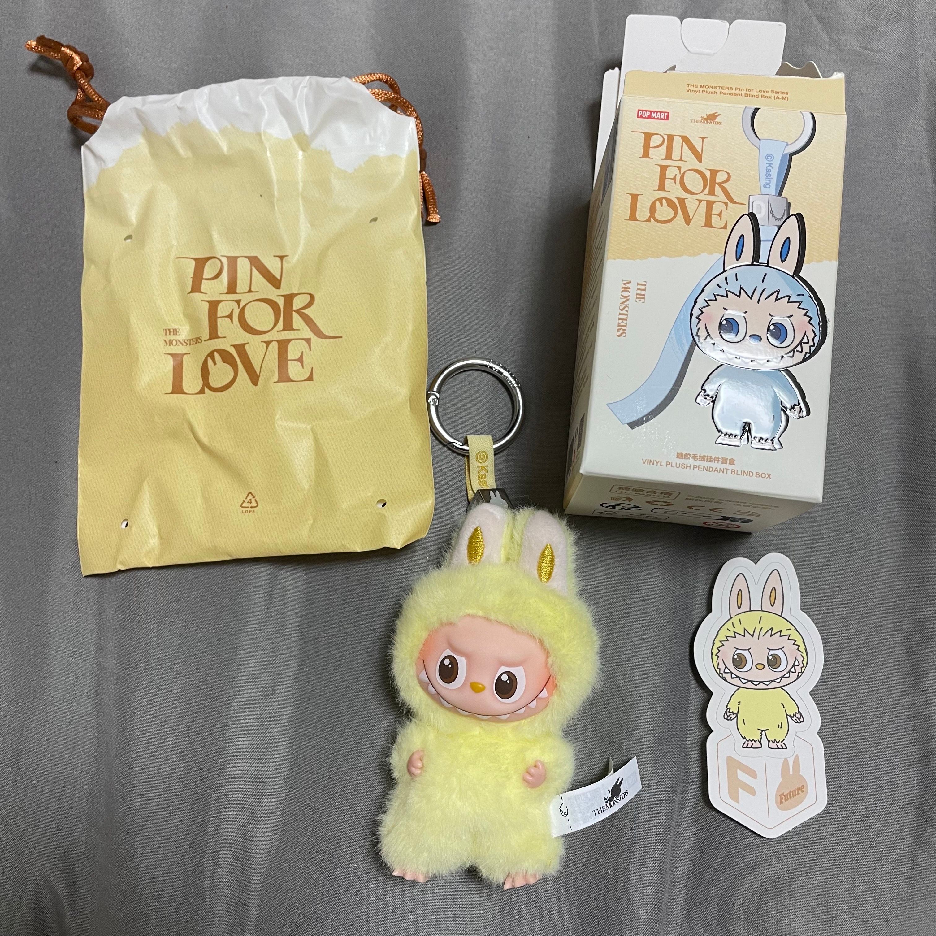 POP MART THE MONSTERS (LABUBU) Pin for Love Series-Vinyl Plush Pendant (A-M) F