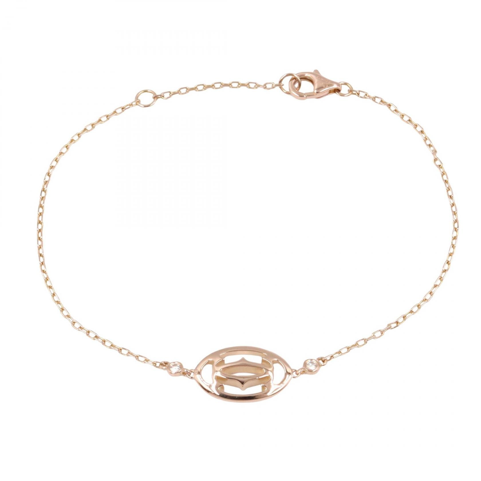 カルティエ CARTIER ドゥーブルC ブレスレット 2PD ブレスレット アクセサリー K18PG(ピンクゴールド) ダイヤモンド レディース ゴールド系 / クリア系 【中古】