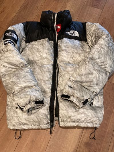 Supreme x The North Face Nuptse Jacket "White Paper Print"