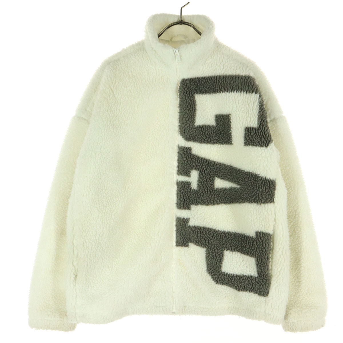 GAP ギャップ ビッグロゴ 長袖 ボアジャケット XXS ホワイト