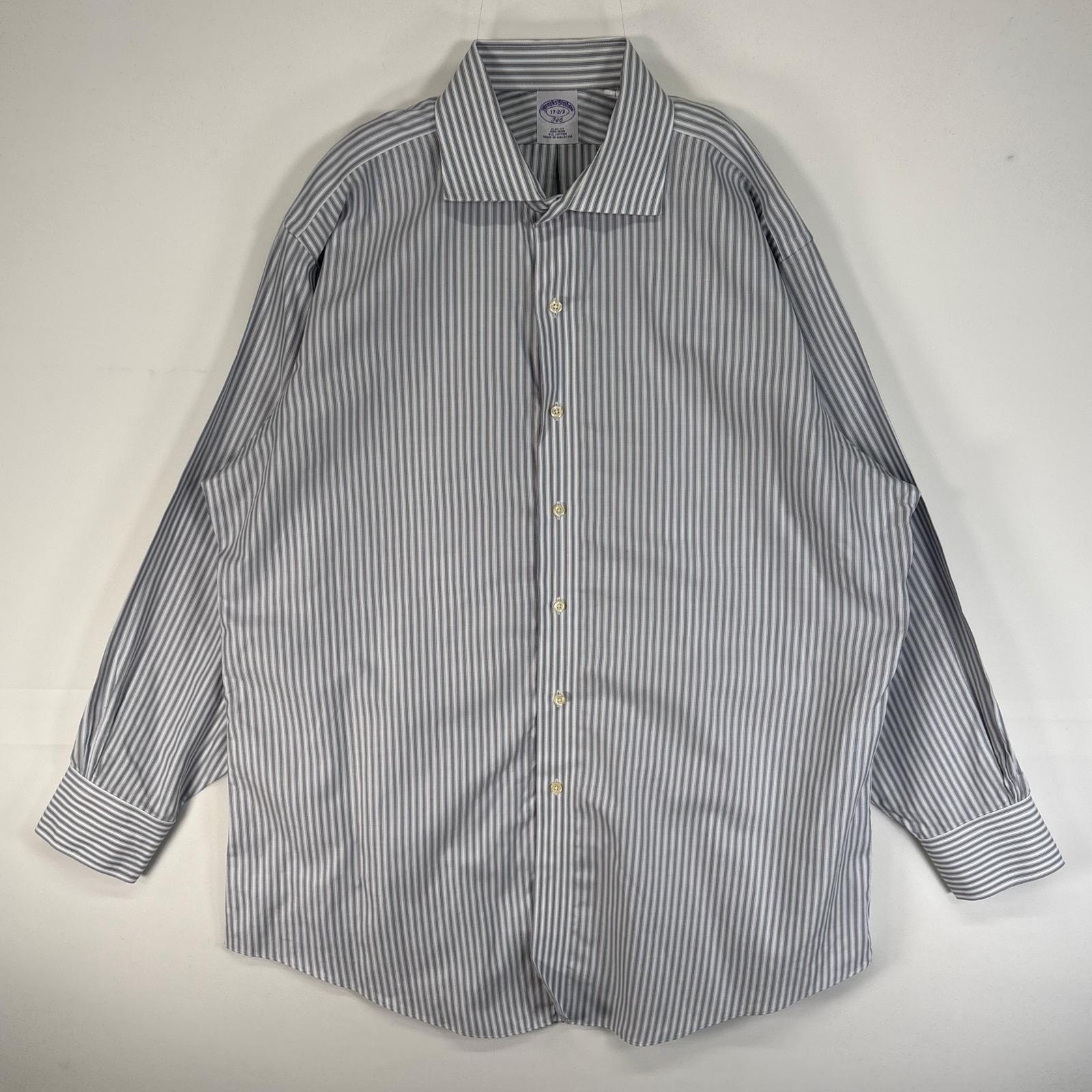 古着 ブルックスブラザーズ Brooks Brothers 長袖シャツ 346 SLIM FIT 大きいサイズ XL  ブルー系 マルチカラー メンズ