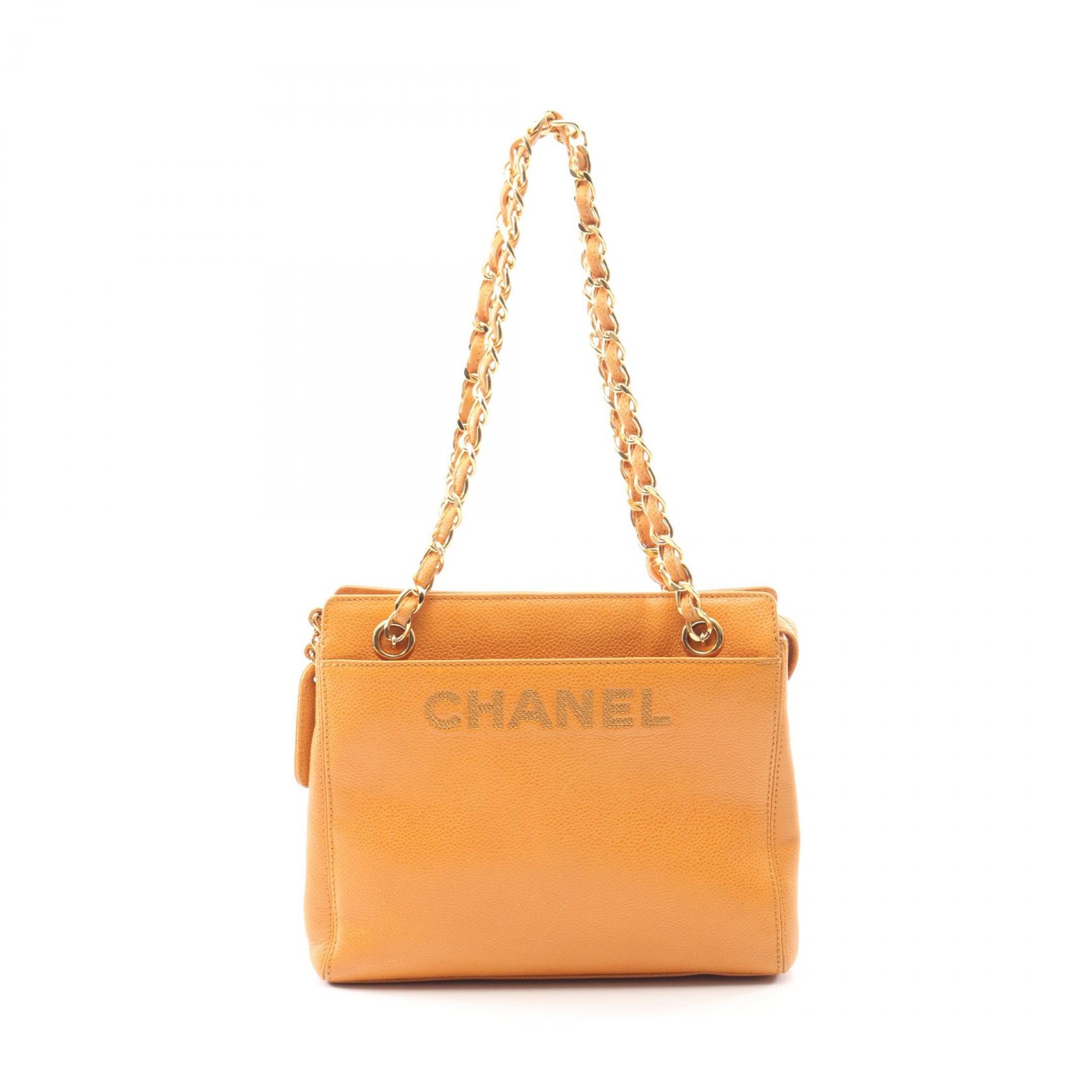 シャネル CHANEL トートバッグ バッグ キャビアスキン(グレインドカーフ) レディース オレンジ系 【中古】