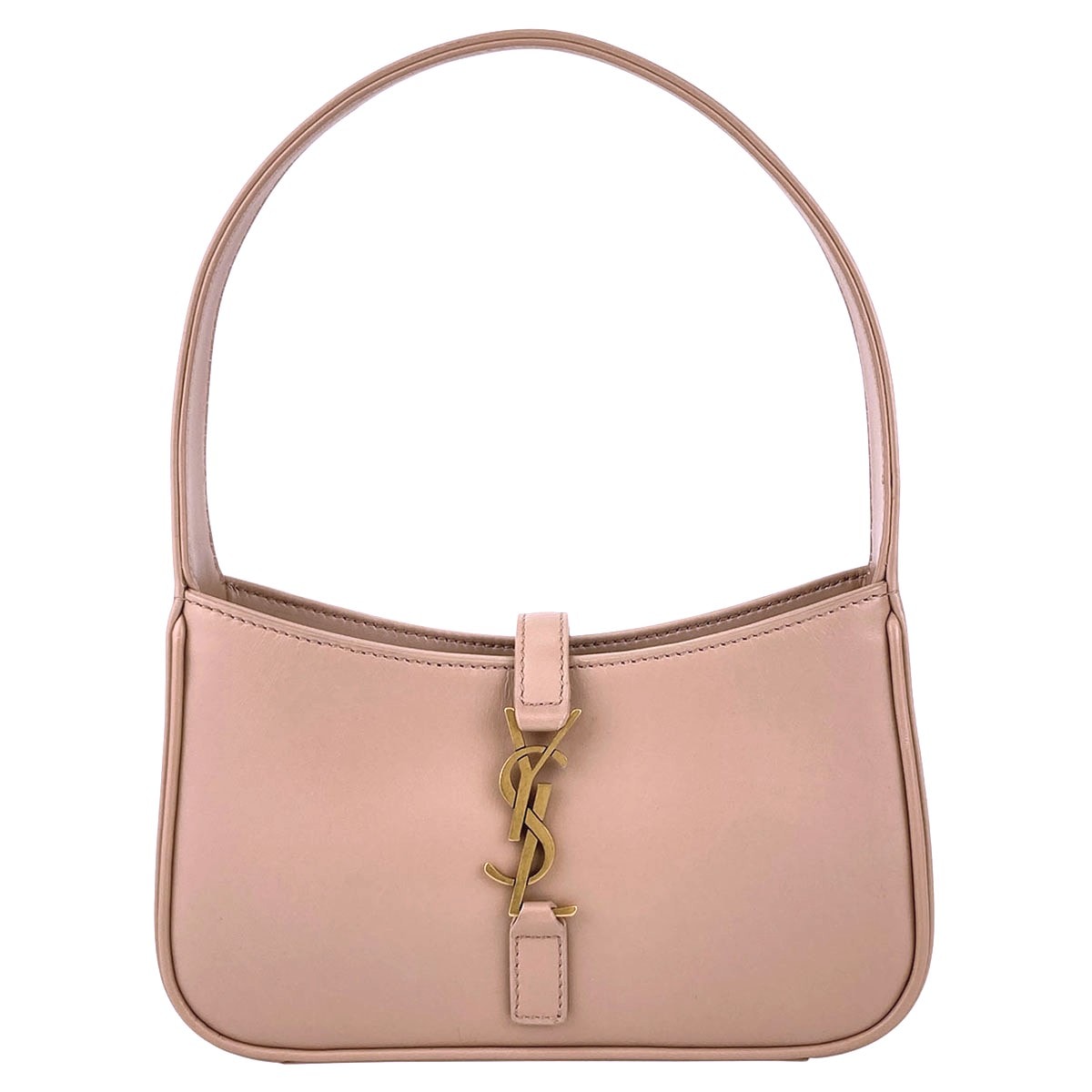 SAINT LAURENT サンローラン LE 5 À 7 MINI ル サンカセット ミニ カサンドラロゴ ホーボーバッグ ハンドバッグ 7103182R レザー カーフ ベージュ  レディース【中古】
