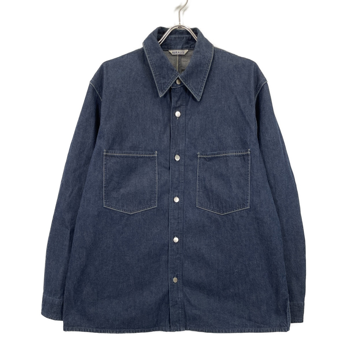 オーラリー ｲﾝﾃﾞｨｺﾞ HARD TWIST LIGHT DENIM SHIRTS BLOUSON 4