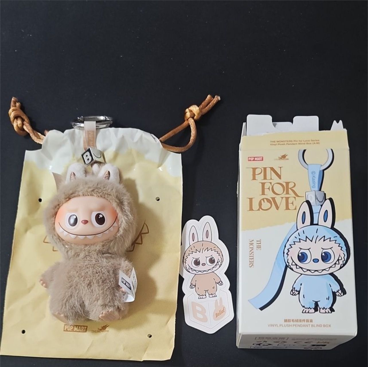 POP MART THE MONSTERS (LABUBU) Pin for Love Series-Vinyl Plush Pendant (A-M) B