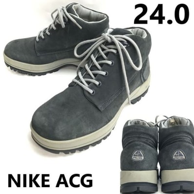 NIKE/ACG/ナイキ★ALL CONDITIONS GEAR/ハイキングシューズ/ブーツ【24.0/レディース/gray】030507/Leather/sneakers/shoes◆sWB111-8
