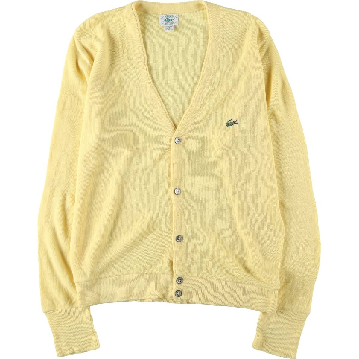 古着 80~90年代 ラコステ LACOSTE IZOD アクリルニットカーディガン USA製 メンズS相当 ヴィンテージ/eaa588852