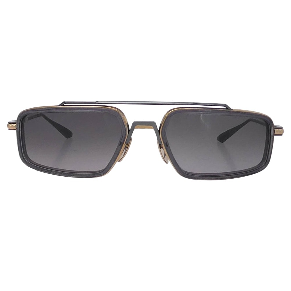 Chrome Hearts 61 20-124 Double Bridge Oval Frame Sunglasses "Black/Silver"