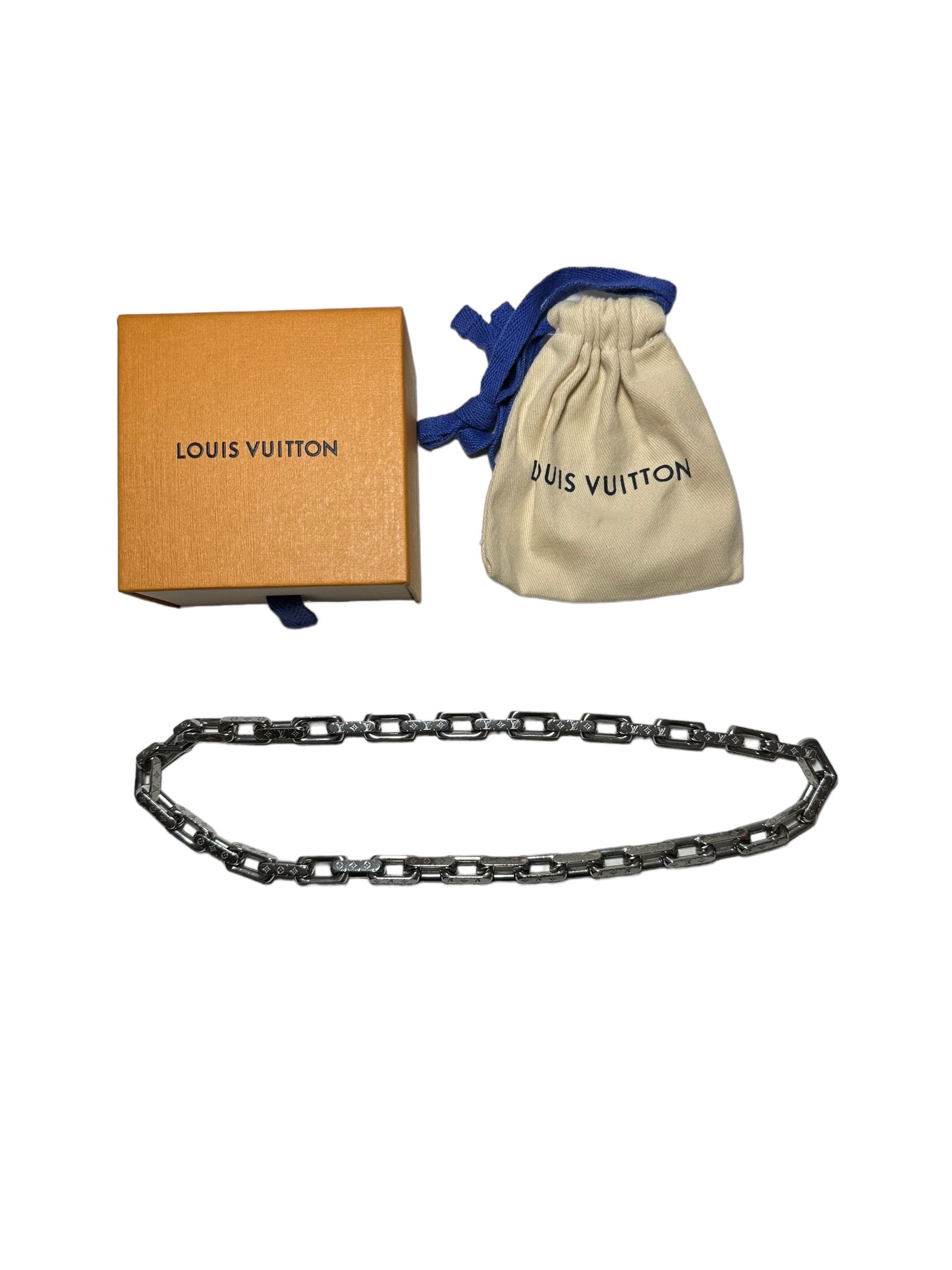 Louis Vuitton Monogram Chain Necklace "Silver"