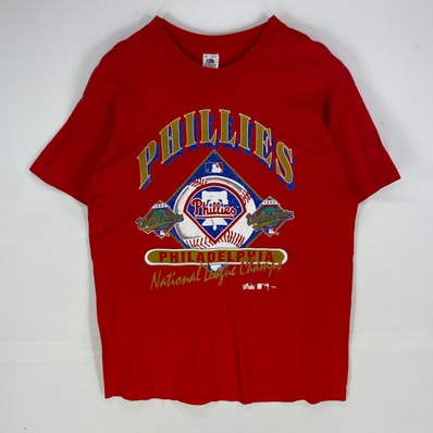 古着 90's/90年代 フルーツオブザルーム FRUIT OF THE LOOM USA製 半袖Tシャツ チーム PHILLIES XL レッド系 プリント メンズ