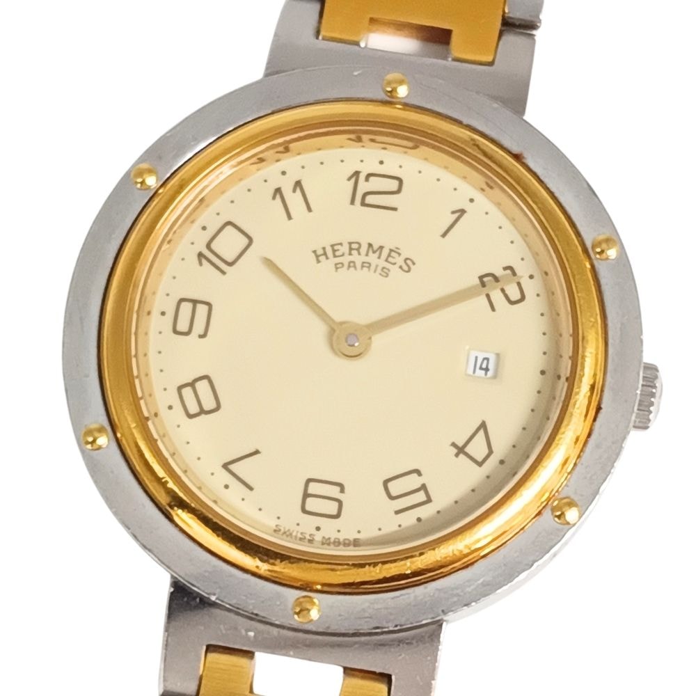 HERMES エルメス クリッパー コンビ クォーツ レディース 腕時計 C1174
