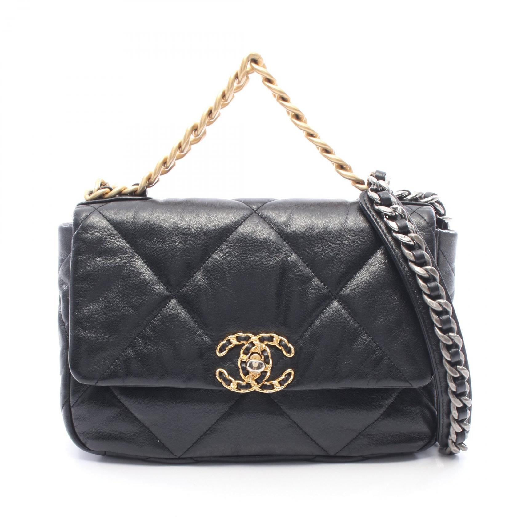 シャネル CHANEL 19 ディズヌフ マトラッセ 2WAY ショルダーバッグ バッグ レザー レディース ブラック系 AS1160 【中古】