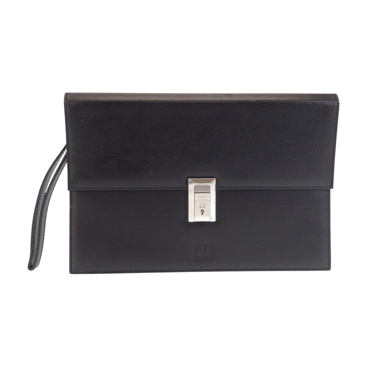 Dunhill ダンヒル ブラック 黒 シルバー金具 レザー クラッチバッグ セカンドバッグ 601869 【中古】