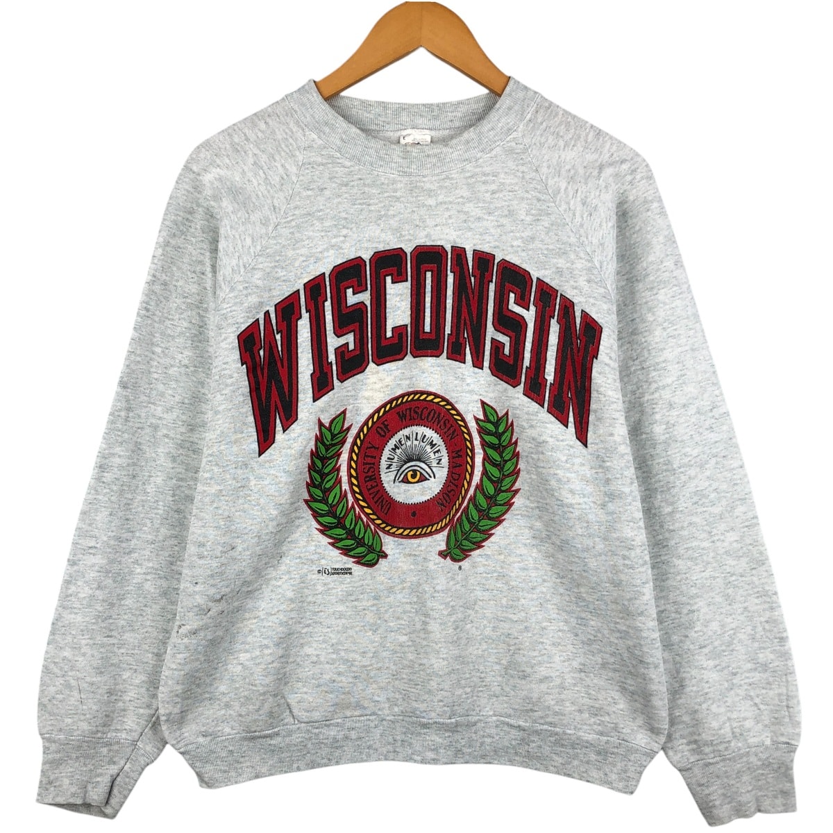 古着 90年代 フルーツオブザルーム FRUIT OF THE LOOM WISCONSIN ウィスコンシン大学 カレッジスウェットシャツ トレーナー USA製 メンズL相当 ヴィンテージ/eaa599790