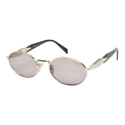 プラダ オーバル フルリム メタルフレーム サングラス ZVN-20I ブラック シルバー プラスチック メタル レディース PRADA 【中古】