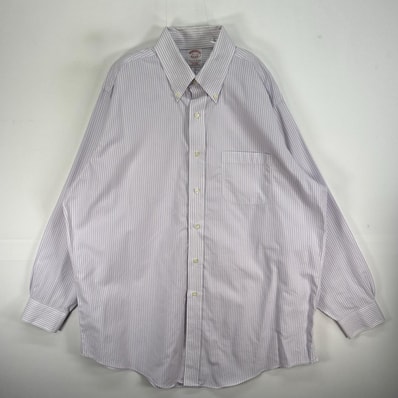 古着 ブルックスブラザーズ Brooks Brothers 長袖シャツ 胸ポケ ボタンダウン TRADITIONAL FIT L パープル系 チェック メンズ