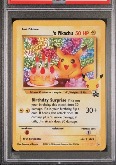 _のピカチュウ(お誕生日ピカチュウ)【英語版】(ソード&シールド「セレブレーションズ」)