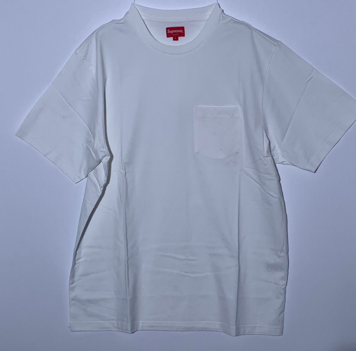 Supreme Laser Cut S Logo Pocket Tee "White"