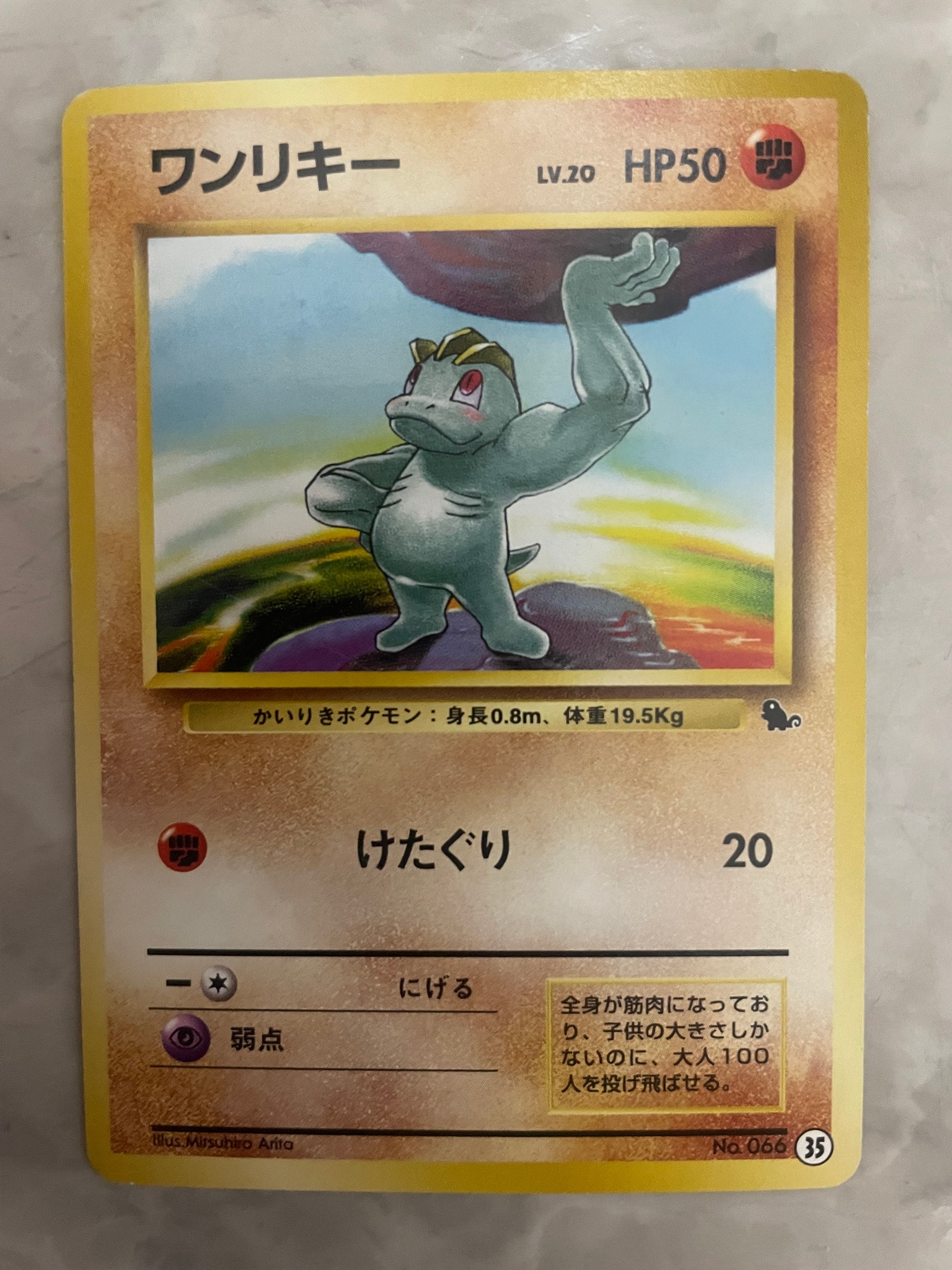 ワンリキー ● : 旧裏 [PMCG1-2](拡張パック「ポケットモンスター カードゲーム」再販)