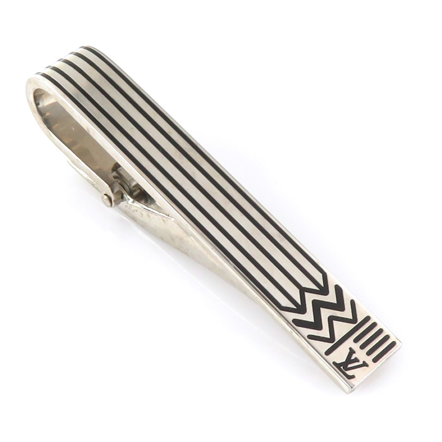 ルイ ヴィトン LOUIS VUITTON タイピン メタル/エナメル シルバー/ブラック メンズ M66949【中古】 e61558j