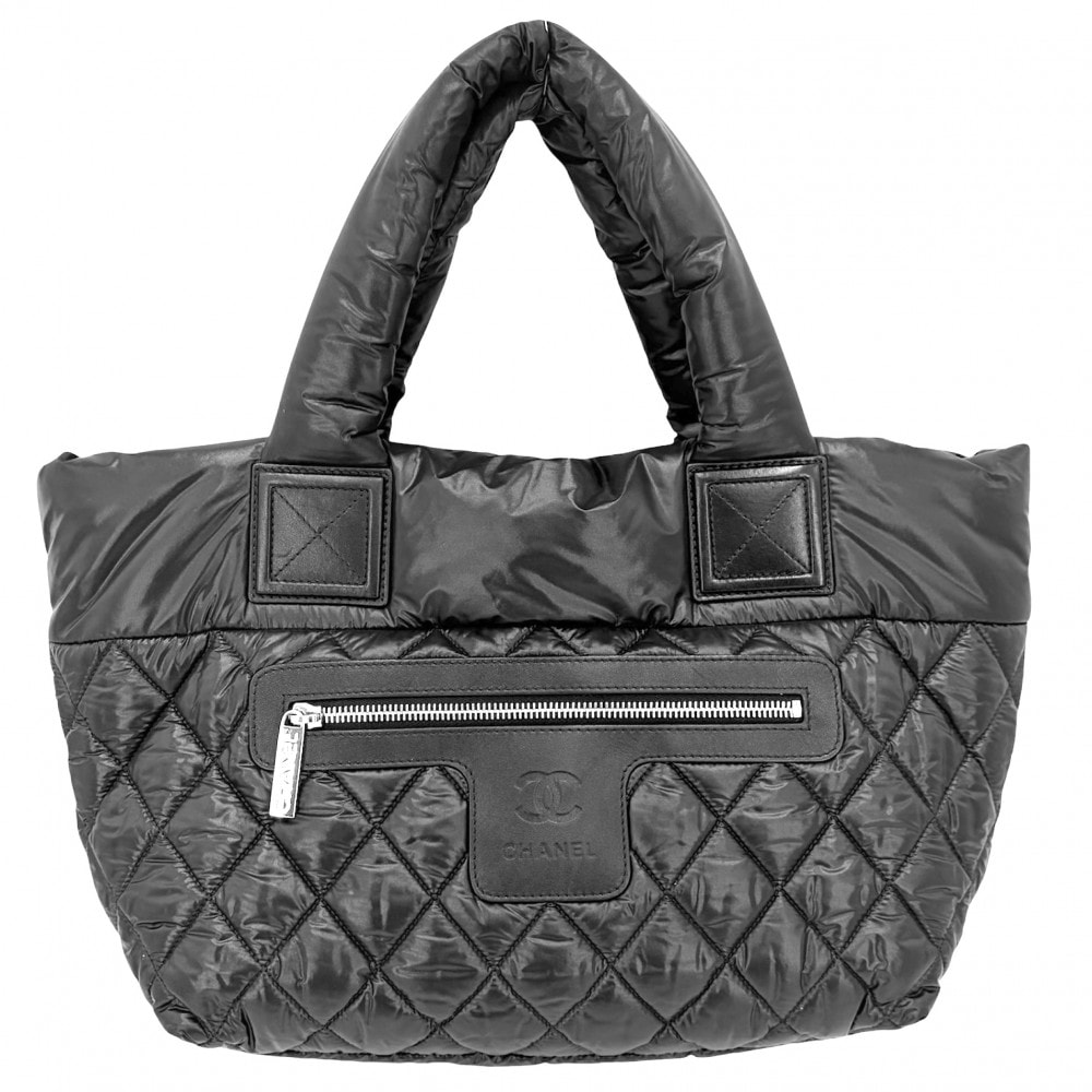 CHANEL シャネル ハンドバッグ コココクーンPM リバーシブル トートバッグ ココマーク Coco Cocoon マトラッセ ナイロン ブラック 黒 ボルドー シルバー金具 レディース【中古品】