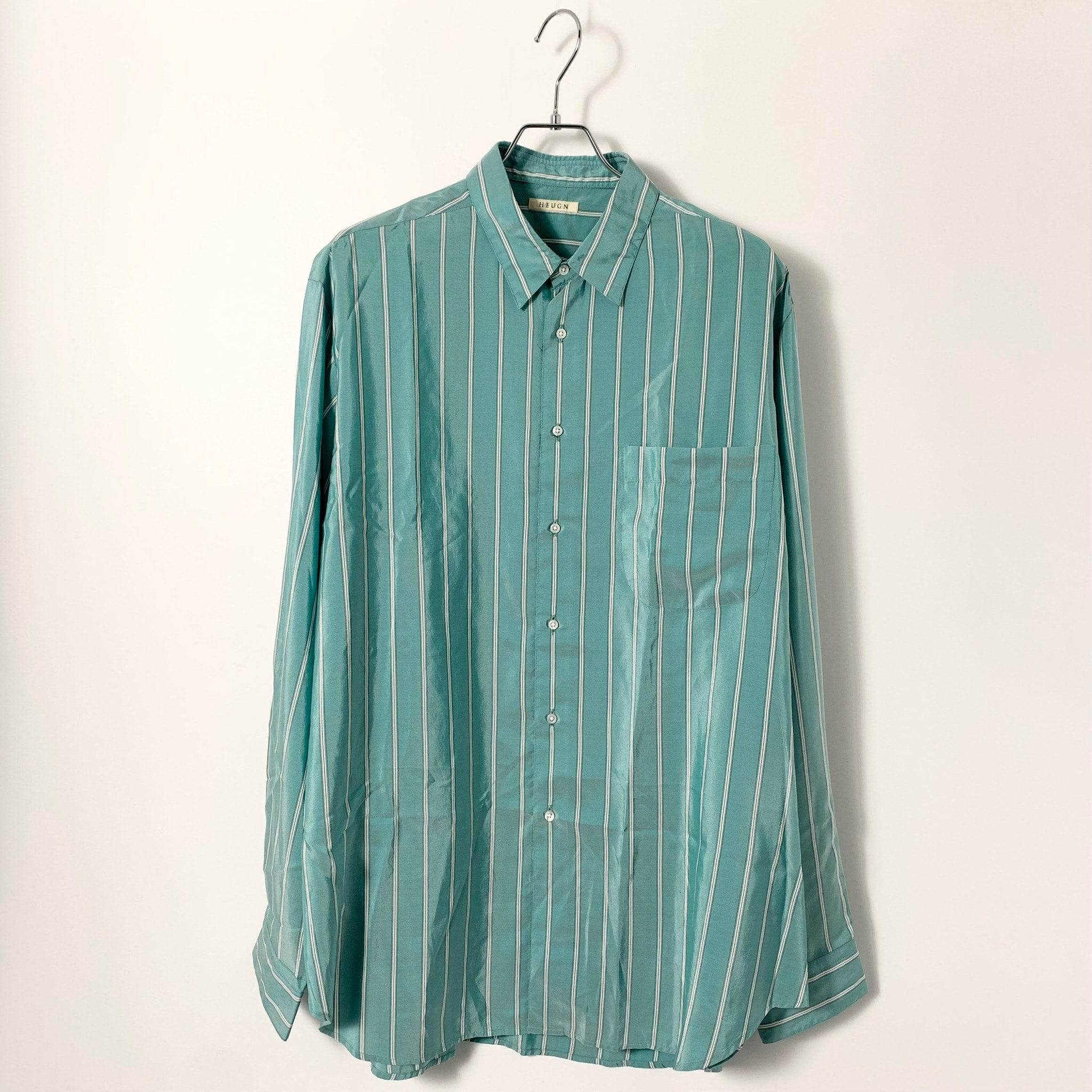 HEUGN Shirt138/Alf Silk "Green Stripe"