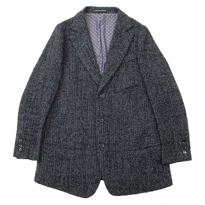 ヨウジヤマモト テーラード ツイード ジャケット メンズ ブラック 2 Yohji Yamamoto